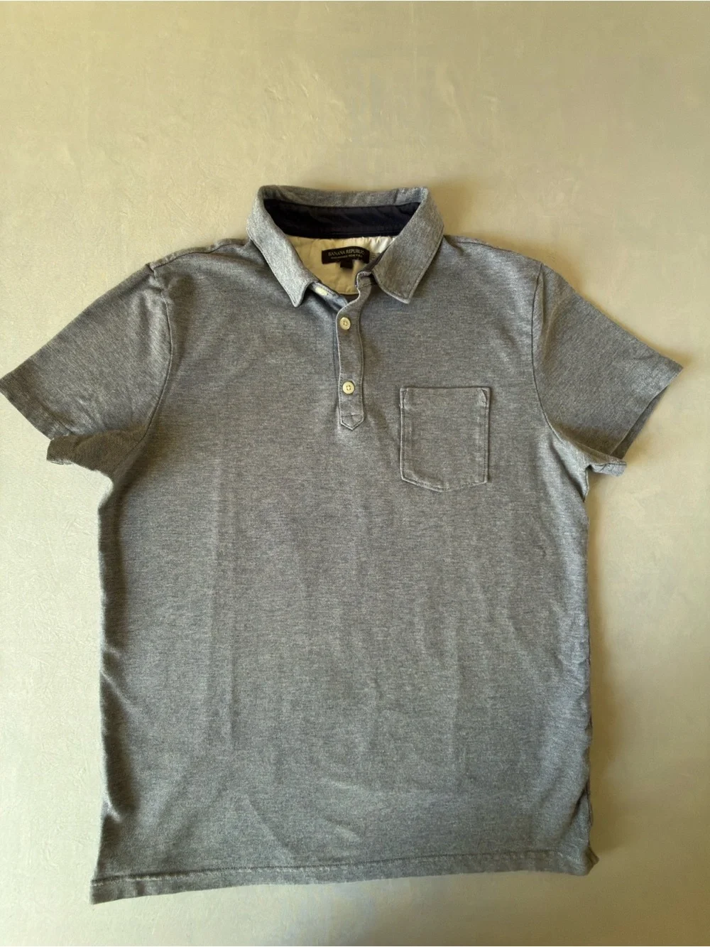 Banana Republic Gray Short-Sleeve Polo with Chest Pocket